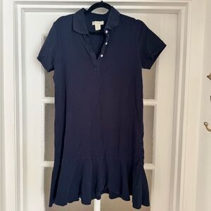 Cynthia Rowley Navy Polo Knit Dress with Ruffle Hem